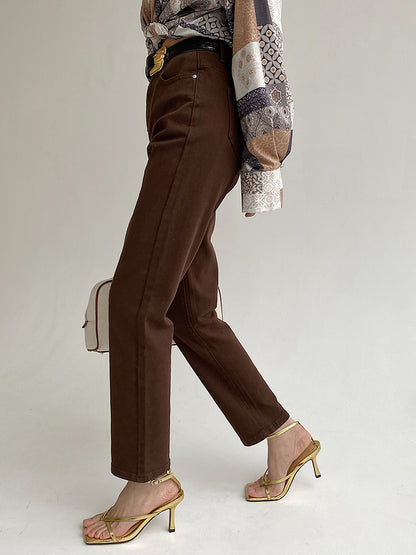 Small Girl Pants Loose High Waist Slim Straight Leg Pants