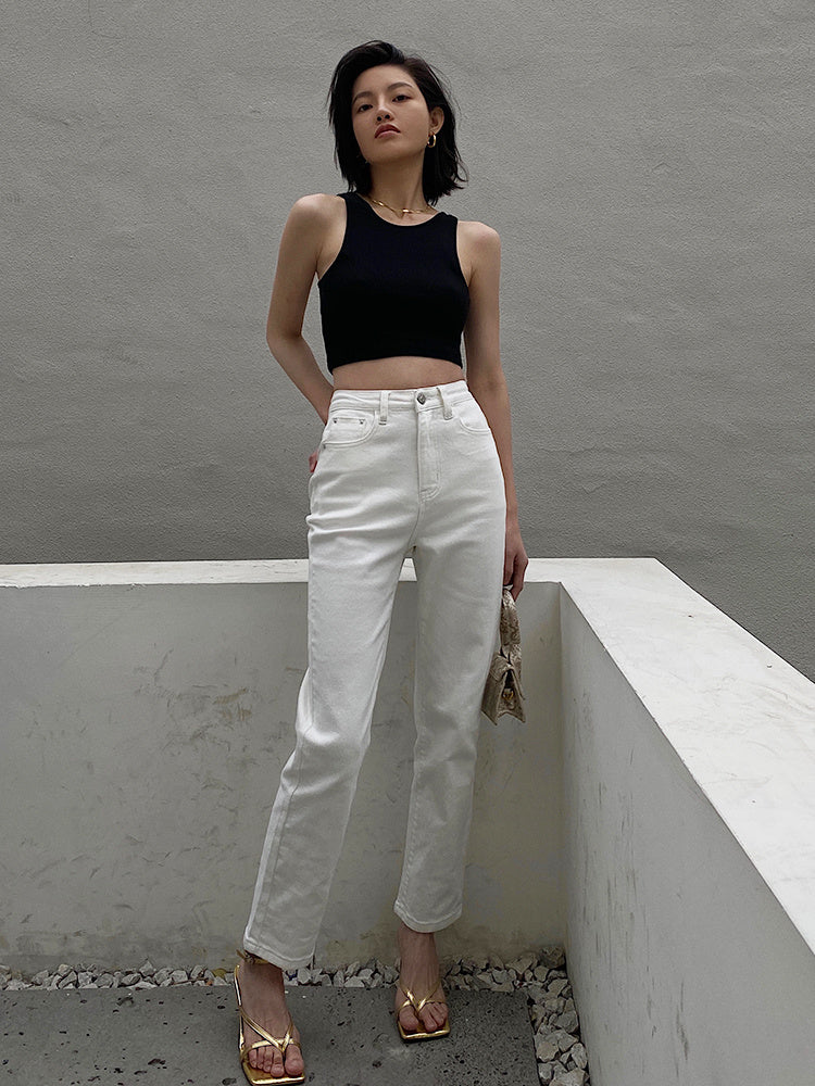 Small Girl Pants Loose High Waist Slim Straight Leg Pants