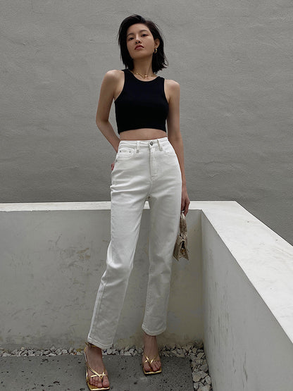 Small Girl Pants Loose High Waist Slim Straight Leg Pants