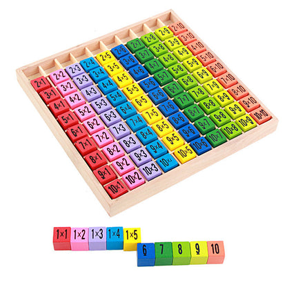 Wooden Children's 99 Multiplication Formulas Puzzle Learning Early Education