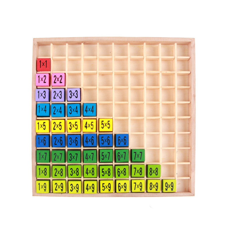 Wooden Children's 99 Multiplication Formulas Puzzle Learning Early Education