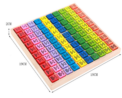 Wooden Children's 99 Multiplication Formulas Puzzle Learning Early Education