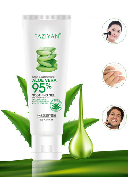 Crème pour le visage à l'aloe Vera, Gel apaisant, soins de la peau, élimination de l'acné, Lotion hydratante après soleil, réparation de la peau, 60G