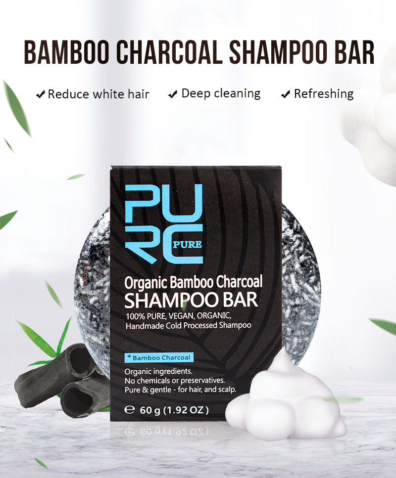 Handextrakterad tvål Schampo Bamboo Charcoal Shampoo tvål