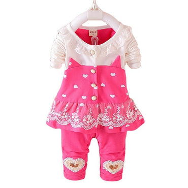Spring New Girl Suit Fashion Children's Hakama Suit Cartoon Long-sleeved Children's Clothing