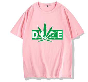 Hemp Leaf Dope Weed New Rap Trend Hip Hop T-shirt Men\'s Short Sleeve Cotton Men\'s Half Sleeve T-shirt