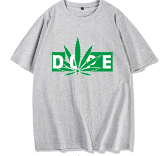 Hemp Leaf Dope Weed New Rap Trend Hip Hop T-shirt Men\'s Short Sleeve Cotton Men\'s Half Sleeve T-shirt