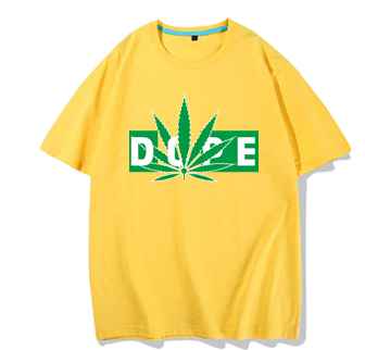 Hemp Leaf Dope Weed New Rap Trend Hip Hop T-shirt Men\'s Short Sleeve Cotton Men\'s Half Sleeve T-shirt