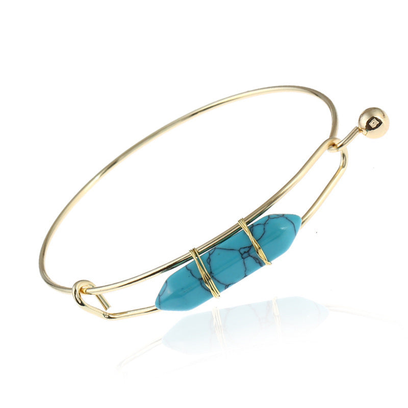 Armbandsmycken Mode Geometrisk Form Naturlig Ädelsten Metallarmband Dam