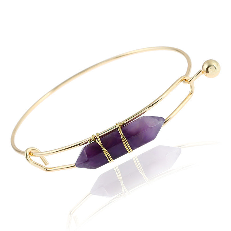 Armbandsmycken Mode Geometrisk Form Naturlig Ädelsten Metallarmband Dam