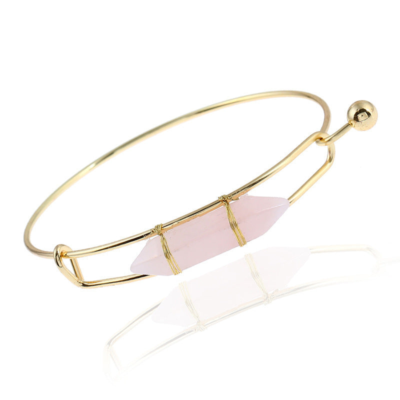 Armbandsmycken Mode Geometrisk Form Naturlig Ädelsten Metallarmband Dam