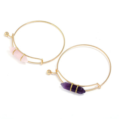 Armbandsmycken Mode Geometrisk Form Naturlig Ädelsten Metallarmband Dam