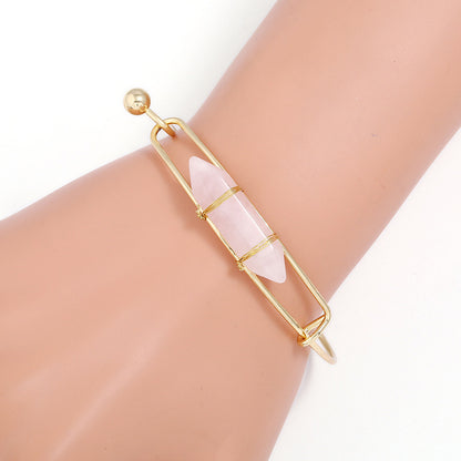Armbandsmycken Mode Geometrisk Form Naturlig Ädelsten Metallarmband Dam