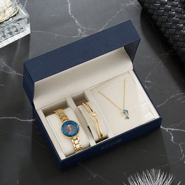 Ensemble de montres pour femmes, Bracelet de luxe, collier, cadeau pour petite amie