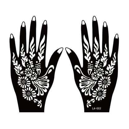 2 ark hand Tattoo Decal Henna Stencil temporärt