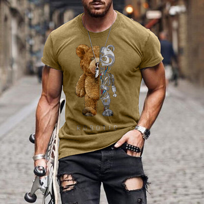 Teddy Bear Fashion Collarless Black t-Shirt