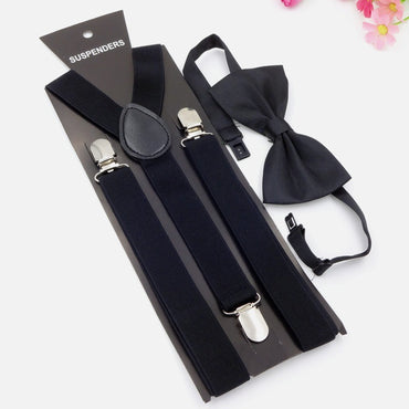 Men's Back Tie Bow Tie Suspenders - Formal Distinction