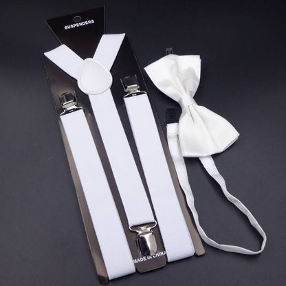 Men's Back Tie Bow Tie Suspenders - Formal Distinction