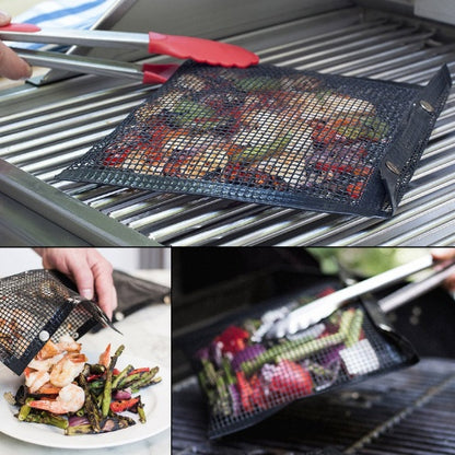BBQ Grill Mesh Bag - Non-stick Grid Mat for Grilling Veggies