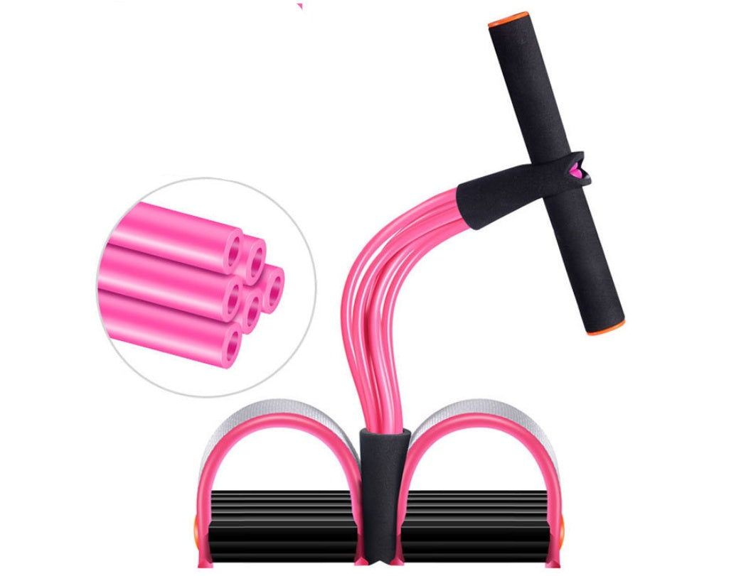 Natural Latex Foot Pedal Elastic Pull Rope with Handle Fitness Equipment Bodybuilding Expander