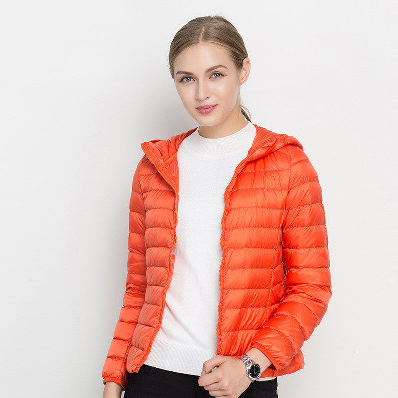 Lightweight Down Jacket Women Short Hooded Super Lightweight