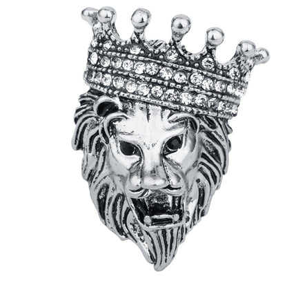 Male Lion Brooch Men'S Grassland King Crown Brooch