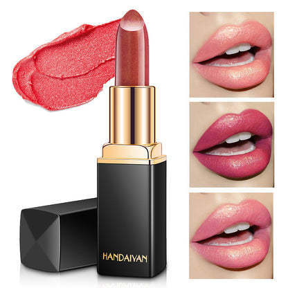 Shiny Metallic Lipstick Pearlescent Color Temperatur Change Lipstick Gilt Lipstick