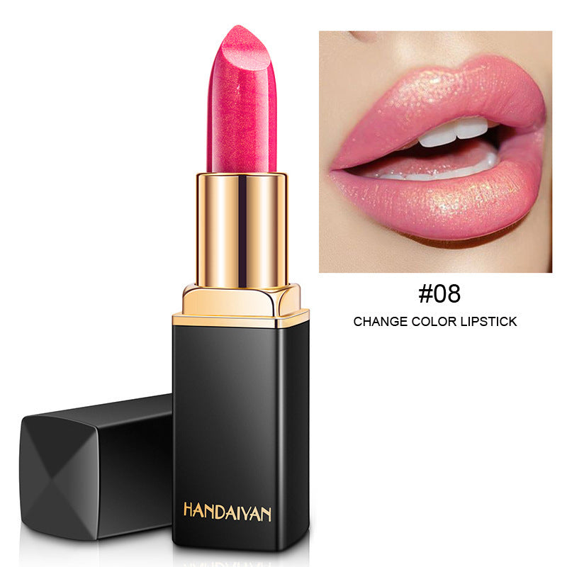 Shiny Metallic Lipstick Pearlescent Color Temperatur Change Lipstick Gilt Lipstick