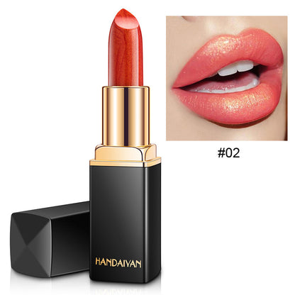 Shiny Metallic Lipstick Pearlescent Color Temperatur Change Lipstick Gilt Lipstick