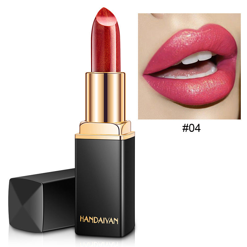 Shiny Metallic Lipstick Pearlescent Color Temperatur Change Lipstick Gilt Lipstick