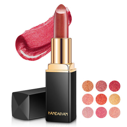 Shiny Metallic Lipstick Pearlescent Color Temperature Change Lipstick Gilt Lipstick