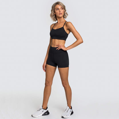 Ensemble court de sport pour femmes, vêtements d'été, couleur unie, Fitness, nouvelle collection