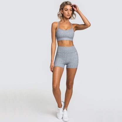 Ensemble court de sport pour femmes, vêtements d'été, couleur unie, Fitness, nouvelle collection