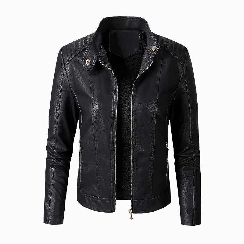 New Women's Leather Jackets Plus Velvet Jackets Fashion PU Ladies Leather Jackets