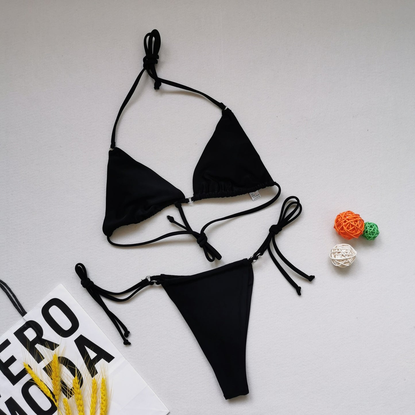 Flerfärgad bikini sexig split baddräkt med halterneck
