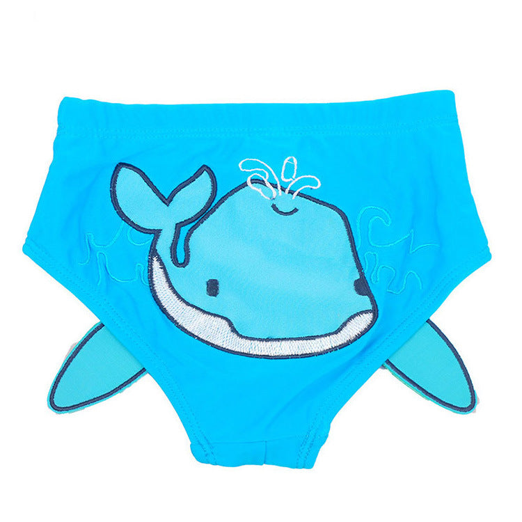 Baby Swimming Trunks Cute Embroidered Double Deck 1-3 Year Old Boys And Girls Learn Swimming Briefs Bathing Suit