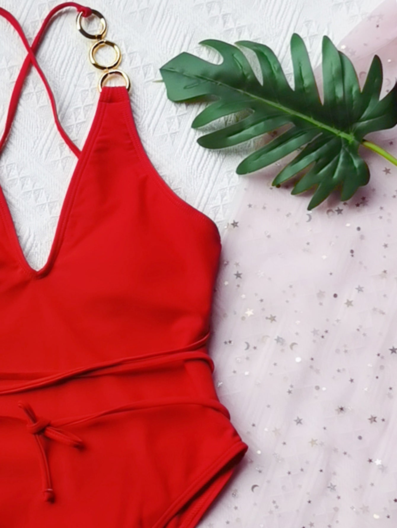 Female Solid Color One-Piece Swimsuit Sexy Bikini Bikini Yw19