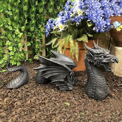 Large Dragon Gothic Garden Decor Statue Castle Moat Lawn Statue Garden Sculptures & Statues Funny Yard Garden Outdoor Figurine