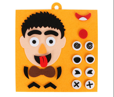 Kindergarten Corner Material Toys Children Puzzles Non-Woven Handmade Material Package Facial Expression Stickers Play Teaching Aids