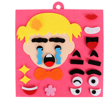 Kindergarten Corner Material Toys Children Puzzles Non-Woven Handmade Material Package Facial Expression Stickers Play Teaching Aids