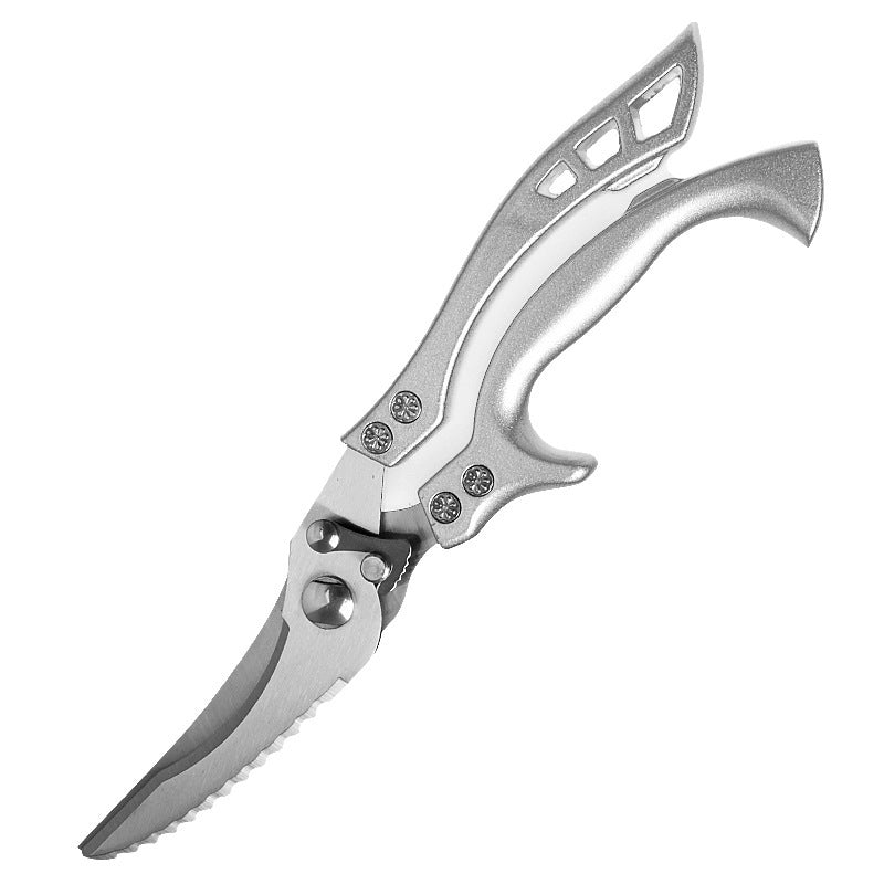 Köks multifunktionssax i rostfritt stål Kycklingbensklyftkniv Kött Frukturbening Fisksax Skala Ren sax