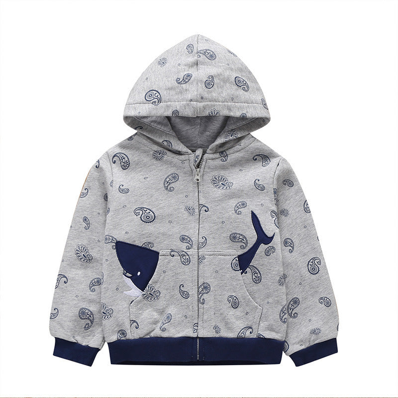 27Kid Toddlers Hoodies Boys Girls Spring  Jacket Little Baby Infant Dinosuar Cartoon Hooded Kids Cute Boys Outwear Sweatshirt