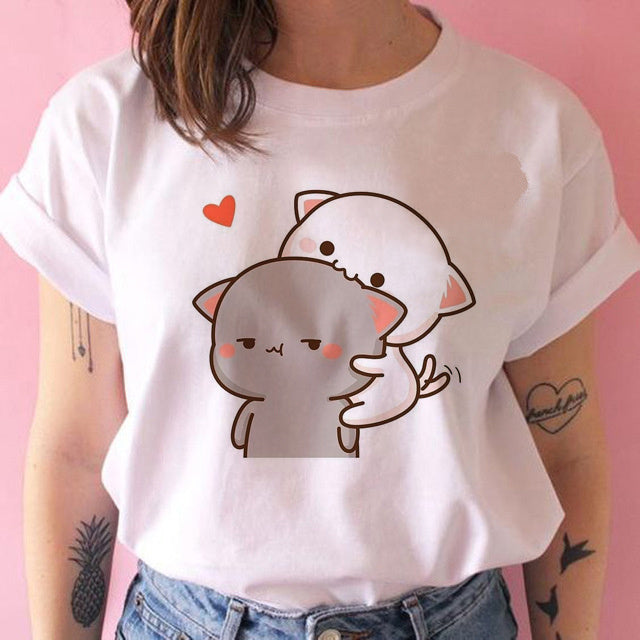 Fashion Women Harajuku Kawaii Women Ullzang Casual Punk Tshirt Funny Cartoon Cute Anime Top Tee Female