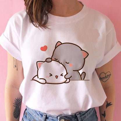 Fashion Women Harajuku Kawaii Women Ullzang Casual Punk Tshirt Funny Cartoon Cute Anime Top Tee Female