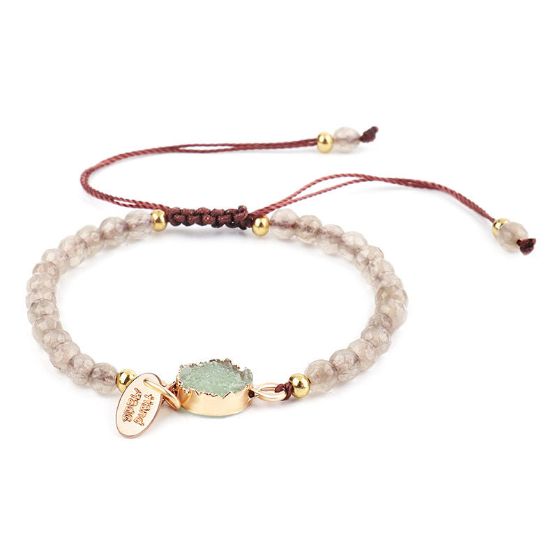 Genenic Mujer Naturstenarmband För Kvinnor Repkedja Armband Handgjorda Kvartssmycken För Kvinnor