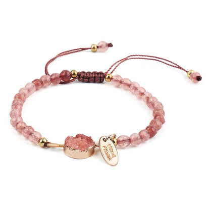Genenic Mujer Naturstenarmband För Kvinnor Repkedja Armband Handgjorda Kvartssmycken För Kvinnor
