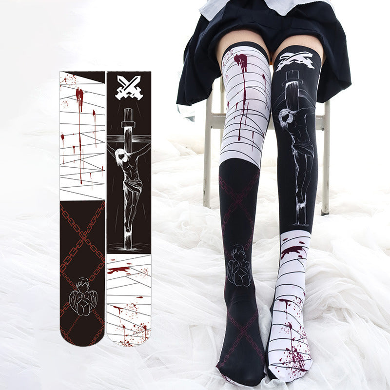 Chaussettes pour adultes avec marque de sang d'Halloween