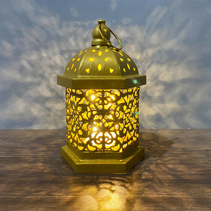 Heminredning Metalllykta Eid Mubarak Night Led Ramadan Dekoration Muslimsk festtillbehör Present