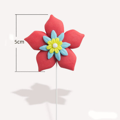 Pink Flamingo Cake Topper Tropical Party Summer Flower