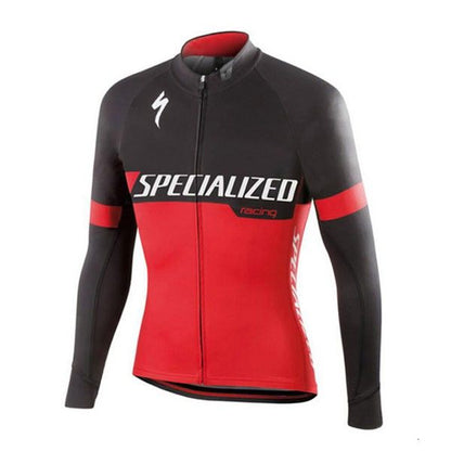 Lightning Spring And Autumn Cycling Wear Long-Sleeved Suit Men And Women Mountain Road Bike Tops Fleece Cycling Jersey